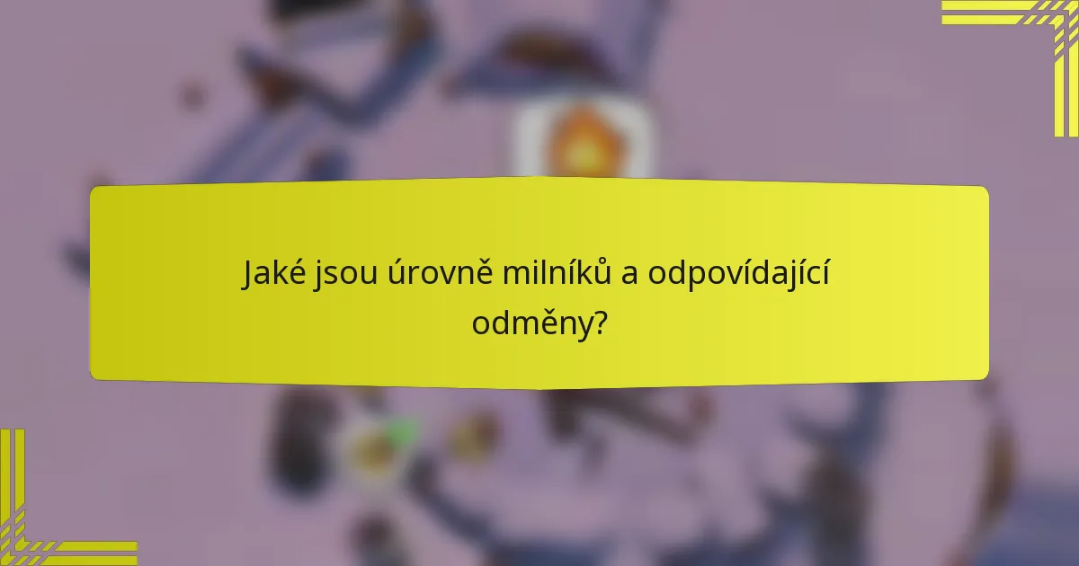 Jaké jsou úrovně milníků a odpovídající odměny?